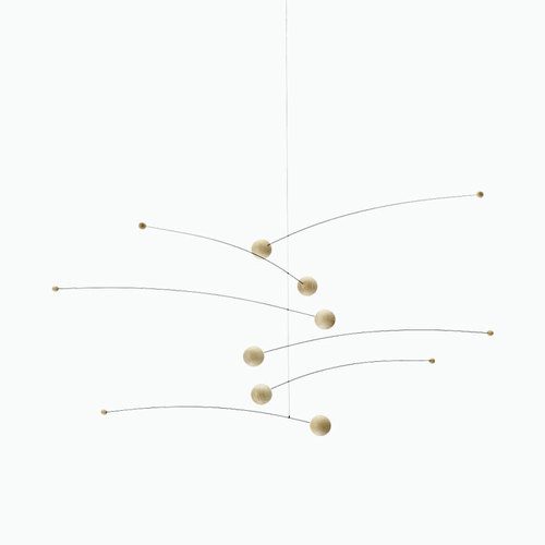 FLENSTED Hanging Art Mobile - Futura & Natura Nature Wooden Decor for Nursery, Living Room & Office | Wind Chime & Wall Decor for Home
