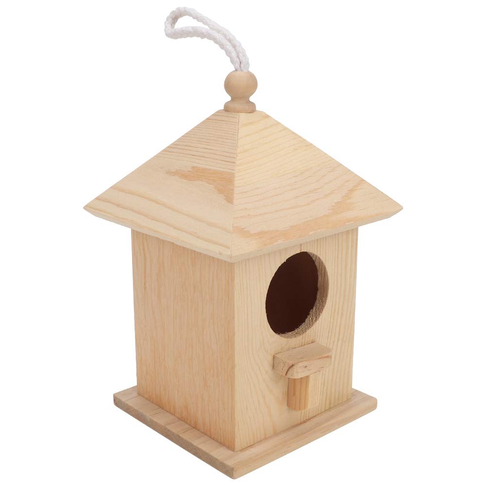 Vbestlife Wooden Bird House - Durable One-Hole Birdhouse for Outdoor Garden, Lawn & Backyard - Attracts Wild Birds - Perfect for Nature Lovers & Bird Watching Enthusiasts