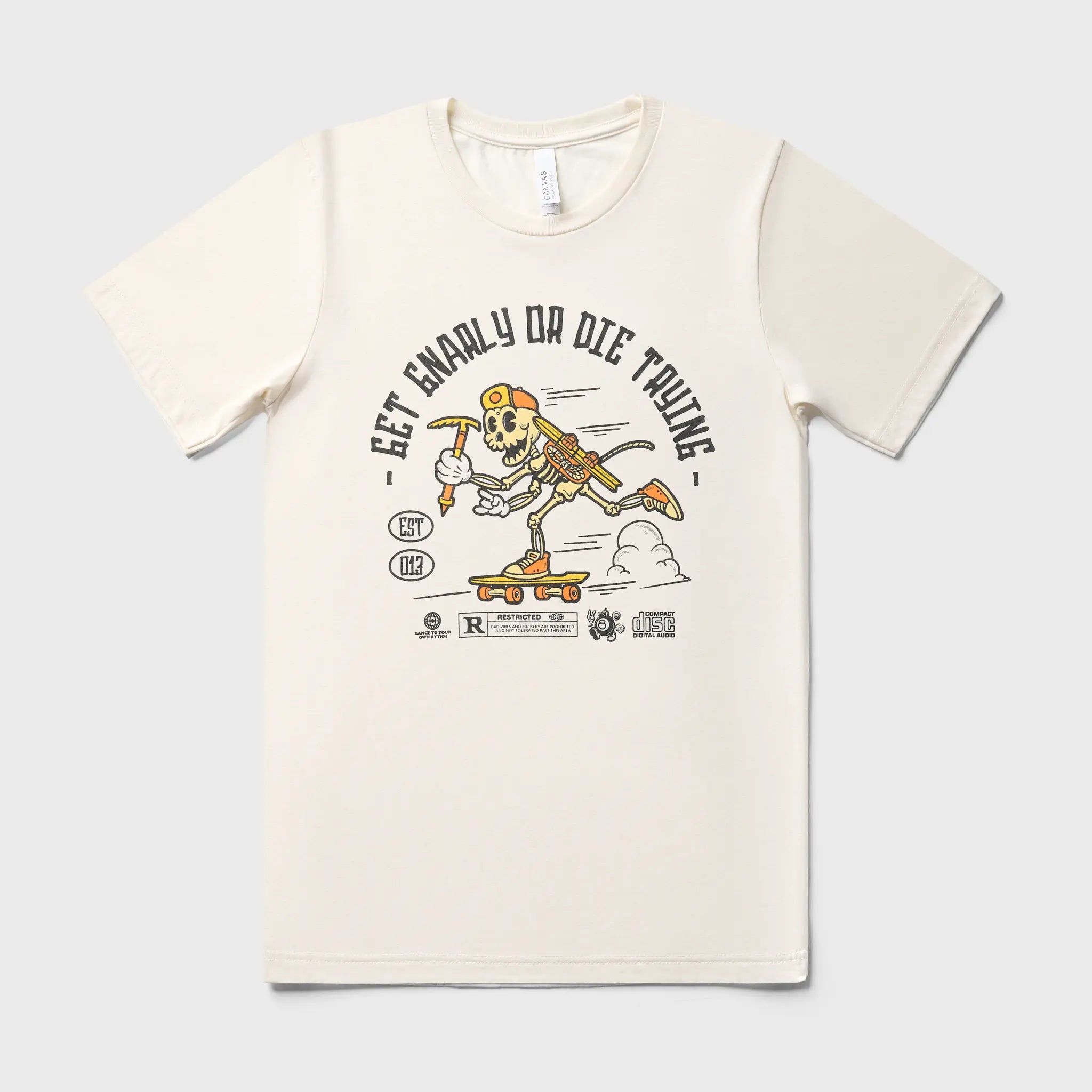Get Gnarly or Die Trying T-Shirt - Cool Graphic Tee for Surfers & Skateboarders - Perfect for Beach, Skate Park & Casual Wear