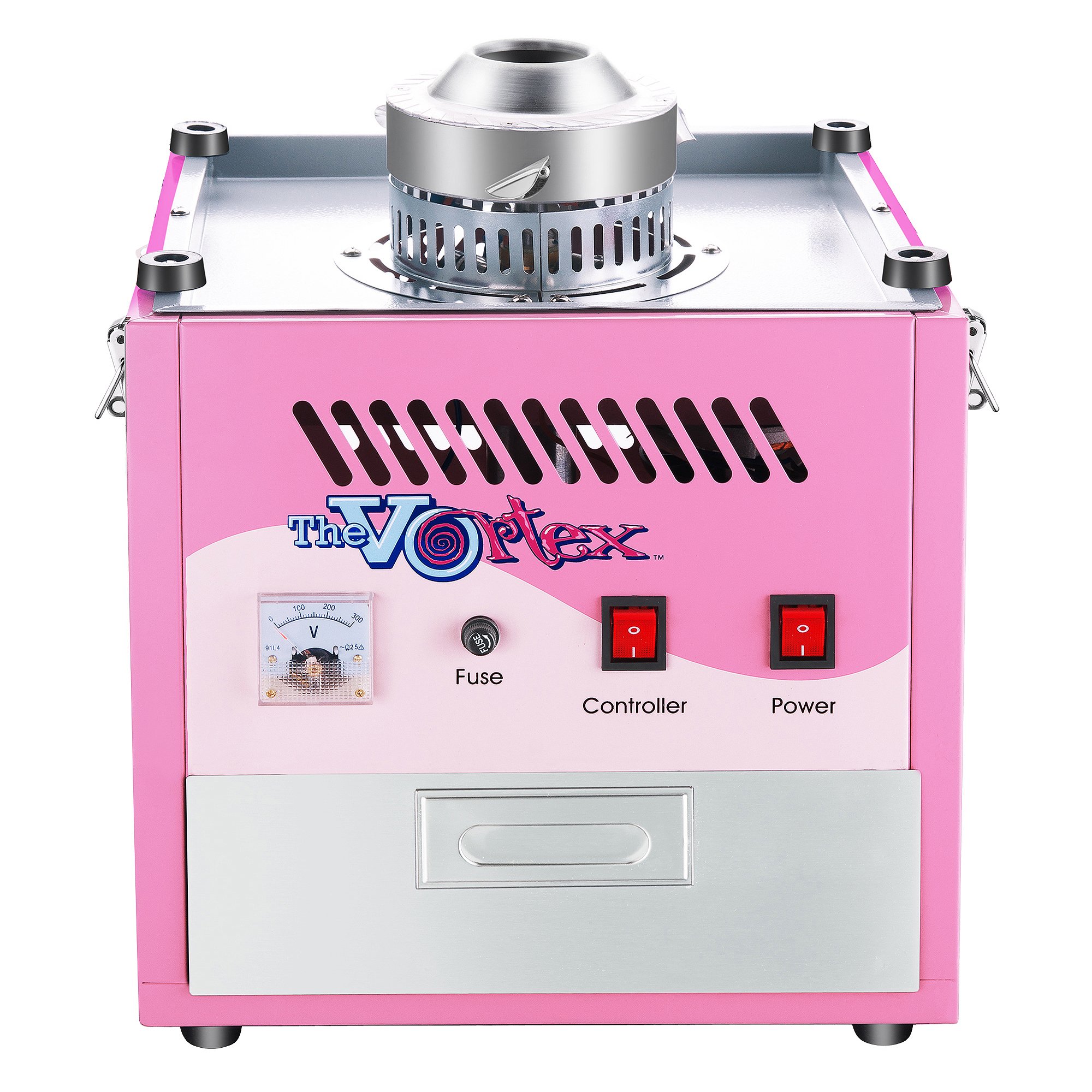Great Northern Popcorn Pink Cotton Candy Machine – 1000W Commercial-Grade Vortex Floss Maker with Stainless-Steel Bowl | Uses Sugar or Hard Candy | Perfect for Birthday Parties, Carnival Events & Home Treats