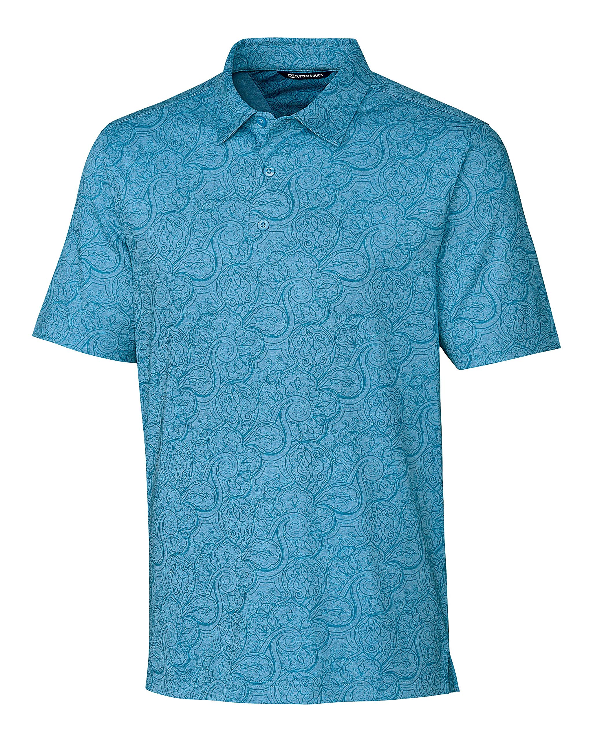 Cutter & Buck Men's Forge Paisley Heather Print Polo Shirt - Comfortable & Stylish Golf & Casual Wear for Men