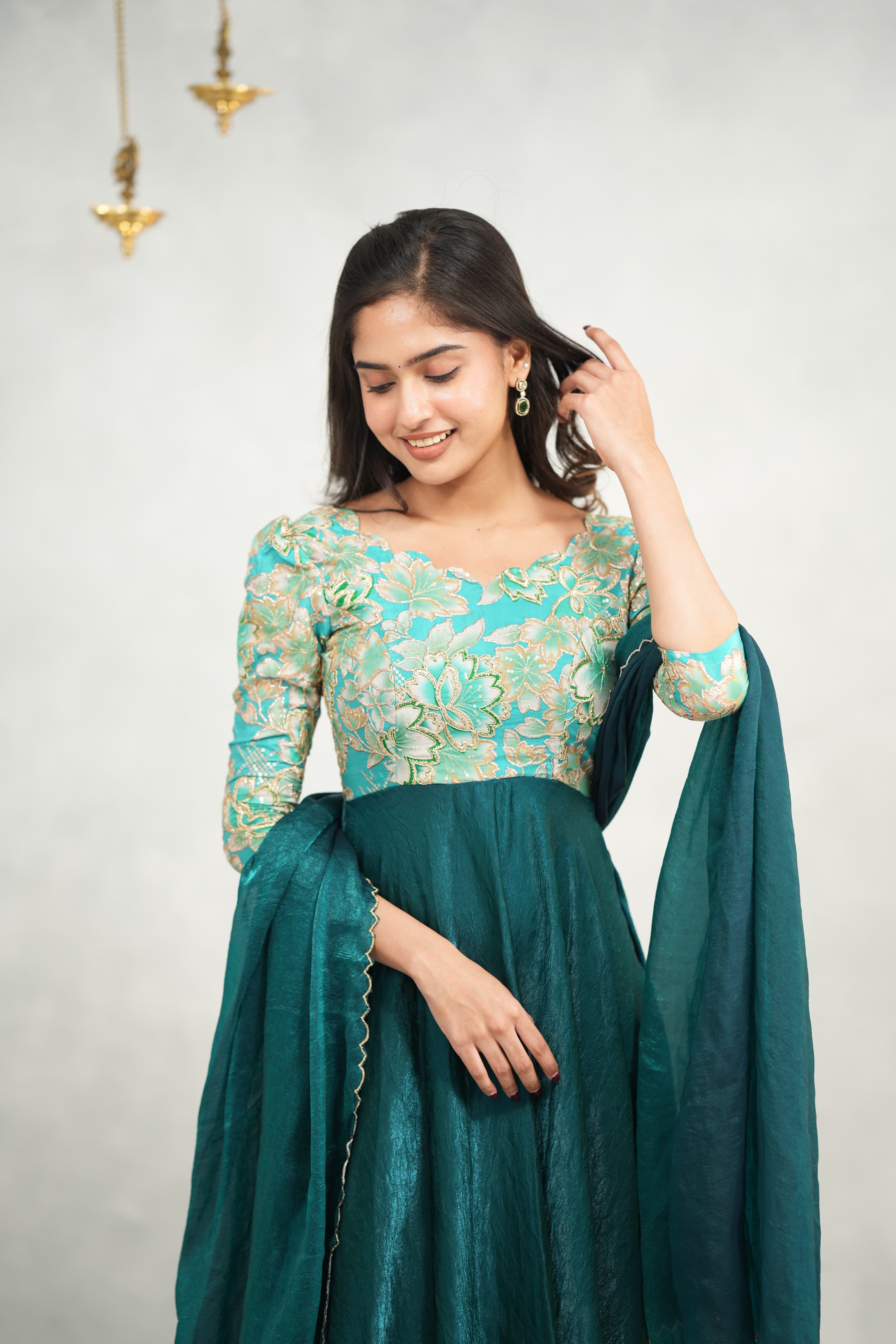DD734 Renu Premium Designer Anarkali Dress - Elegant Indian Ethnic Wear for Women | Perfect for Weddings, Parties & Festive Occasions