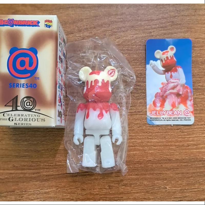 Bearbrick Series 40 JELLYBEAN Strawberry Shortcake 100% Collectible Figure - Limited Edition Vinyl Art Toy for Display & Gift Giving - Perfect for Anime Fans, Toy Collectors and Home Decor