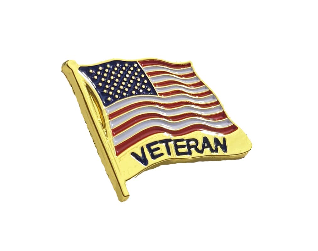 USA Flag Veteran Lapel Hat Pin - Patriotic Military Accessory for Marines, Army, Navy & Air Force (PM7480) - Perfect for Veterans Day, Memorial Day & Military Appreciation Events