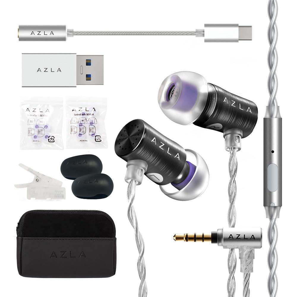 AZLA AZEL Edition G Gen 2 Wired Gaming Earbuds with Microphone - 3.5mm Jack & USB-C Adapter Included - Noise Isolating In-Ear Headphones for PC, Mobile & Console Gaming (Black) - Perfect for Competitive Gaming, Streaming & Music Listening
