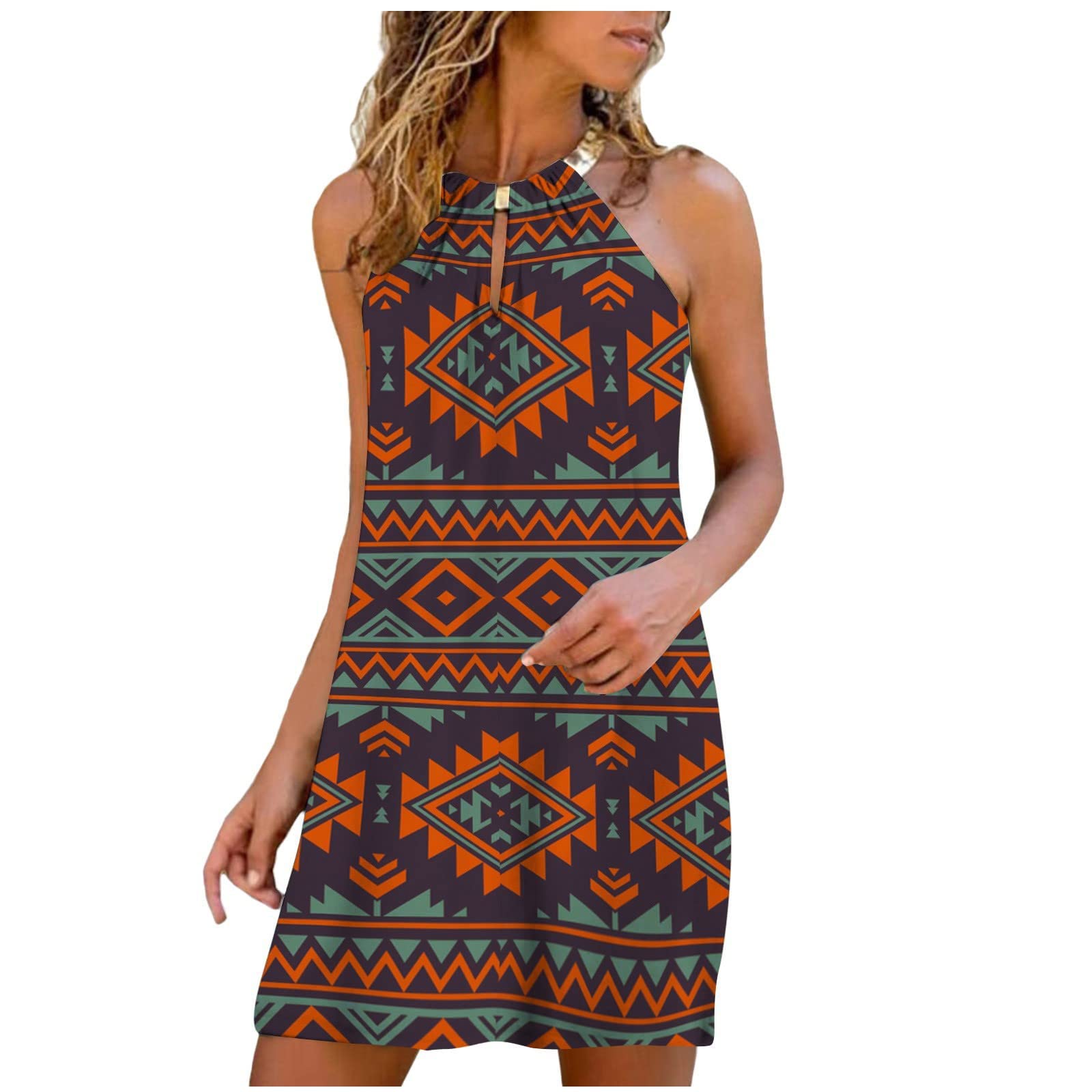 Sexy Halter Summer Dress for Women - Vintage Mini Sundress for Beach & Party