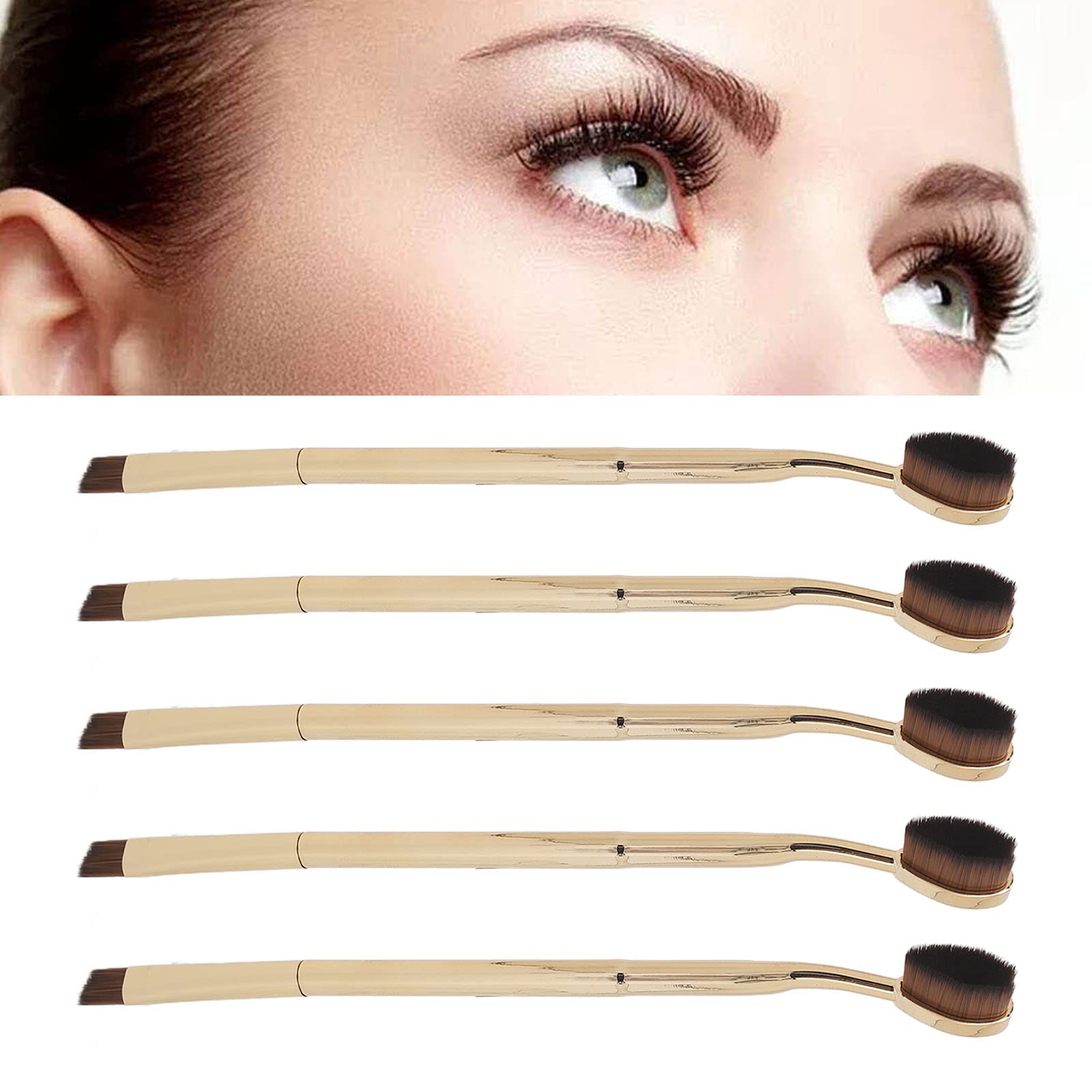 Double Head Makeup Brush Set - 10pcs Nylon Ergonomic for Beauty & Daily Use