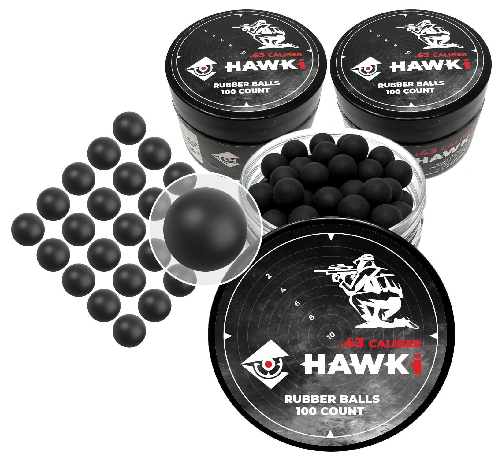 Hawki .50 & .43 Caliber Reusable Rubber Training Balls - Less Lethal Ammo for Paintball Guns | Perfect for Target Practice, Force-on-Force Drills & Tactical Training Scenarios