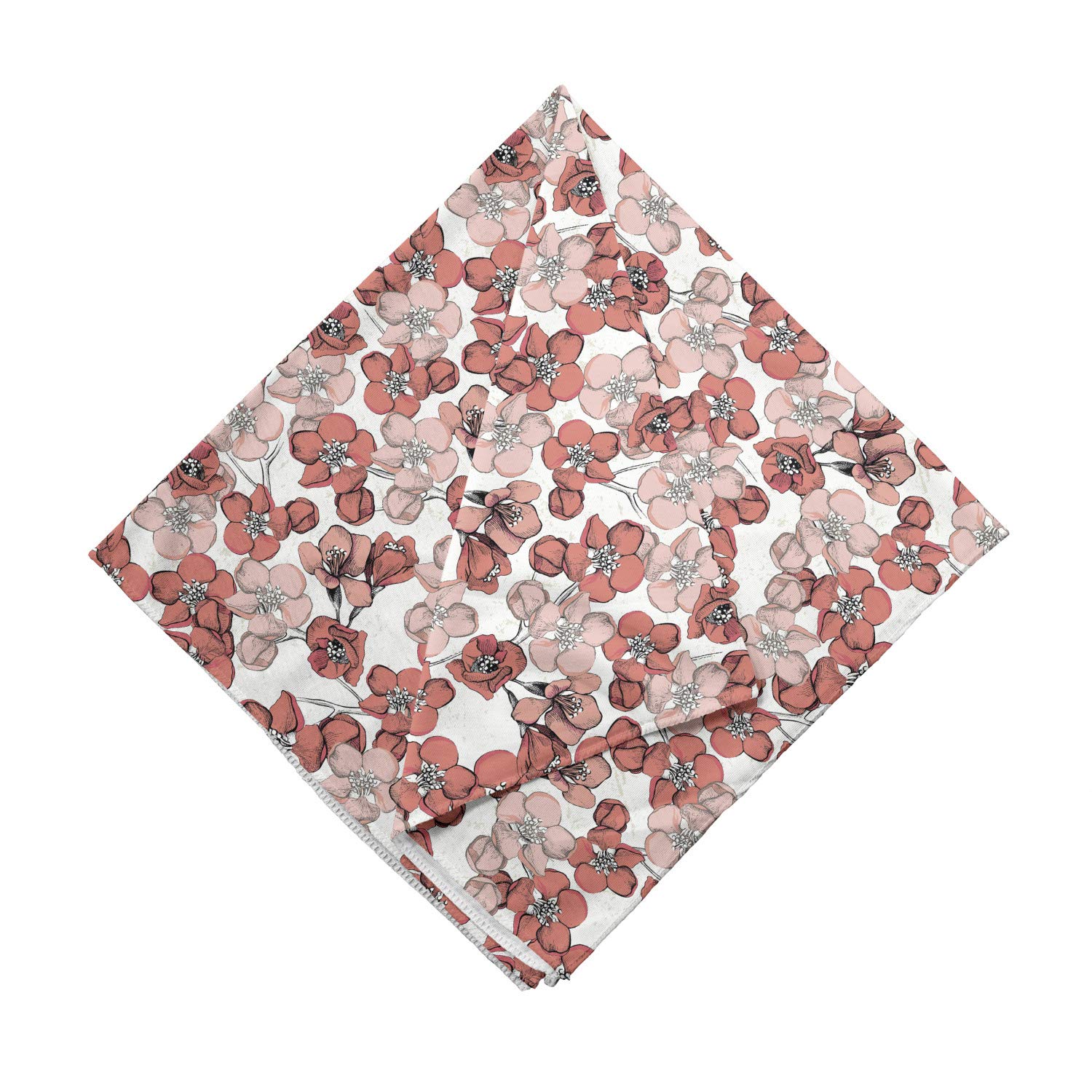 Ambesonne Cherry Blossom Bandana - Nature Inspired Unisex Head Scarf & Neck Tie for Hiking, Cycling, Fashion Accessories