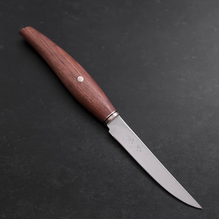 Premium VG-10 Damascus Steel Steak Knife with Walnut Handle - 115mm Blade - Perfect for Fine Dining, BBQ, and Gourmet Cooking