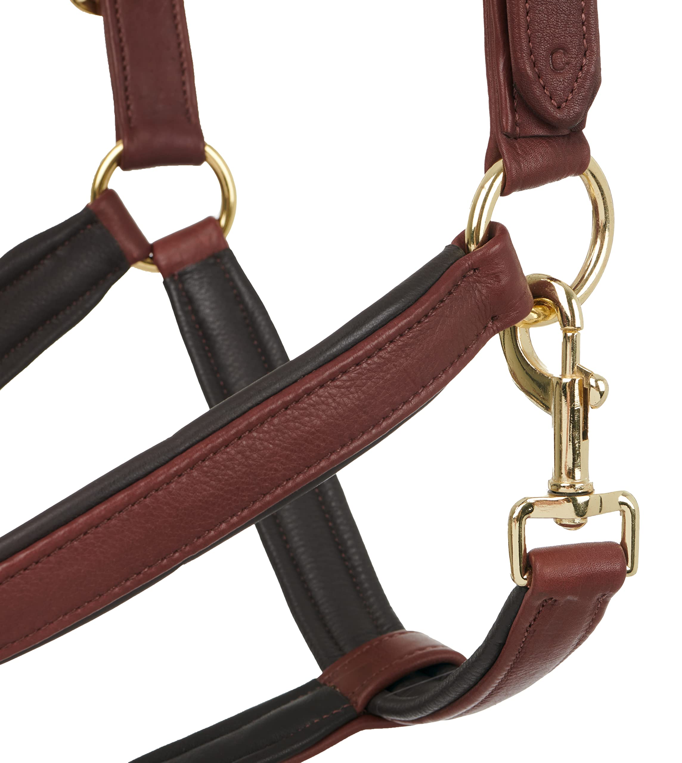 LeMieux Anatomic Padded Leather Horse Headcollar with Metal Fittings - Adjustable Size for Comfort & Control - Perfect for Training, Grooming & Stable Use