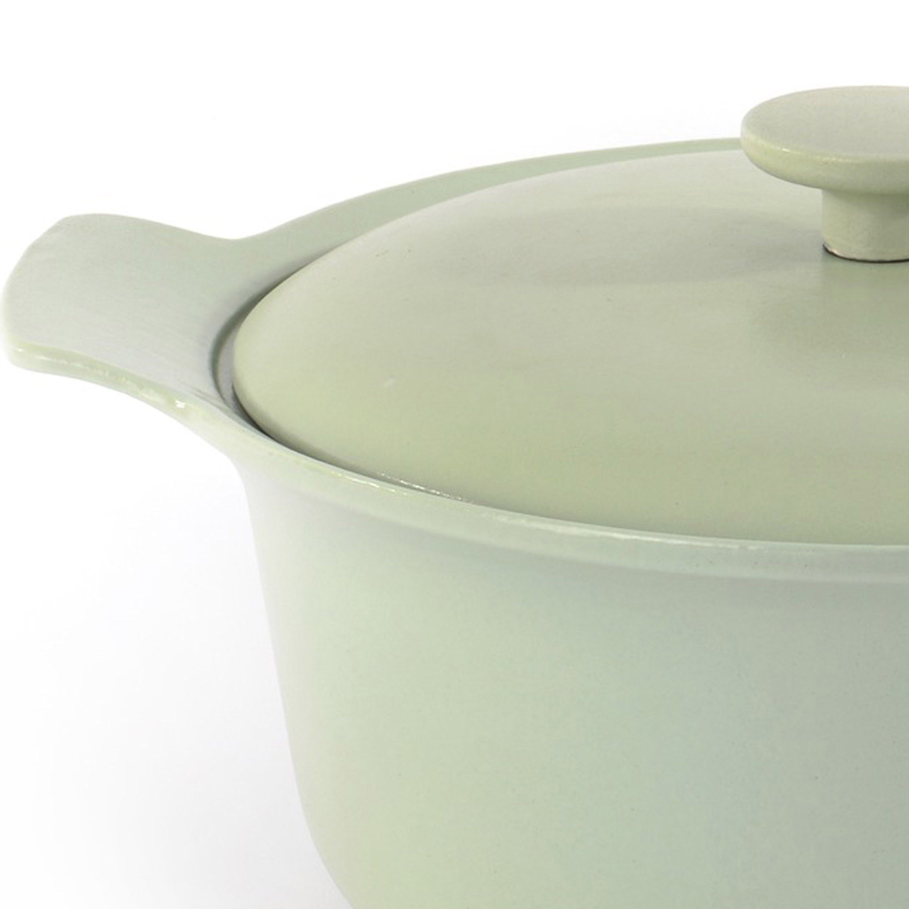 BergHOFF Ron 3-Piece Cast Iron Cookware Set - Premium Green Enameled Dutch Oven & Skillet for Braising, Frying & Baking - Perfect for Stovetop, Oven & Camping Cooking