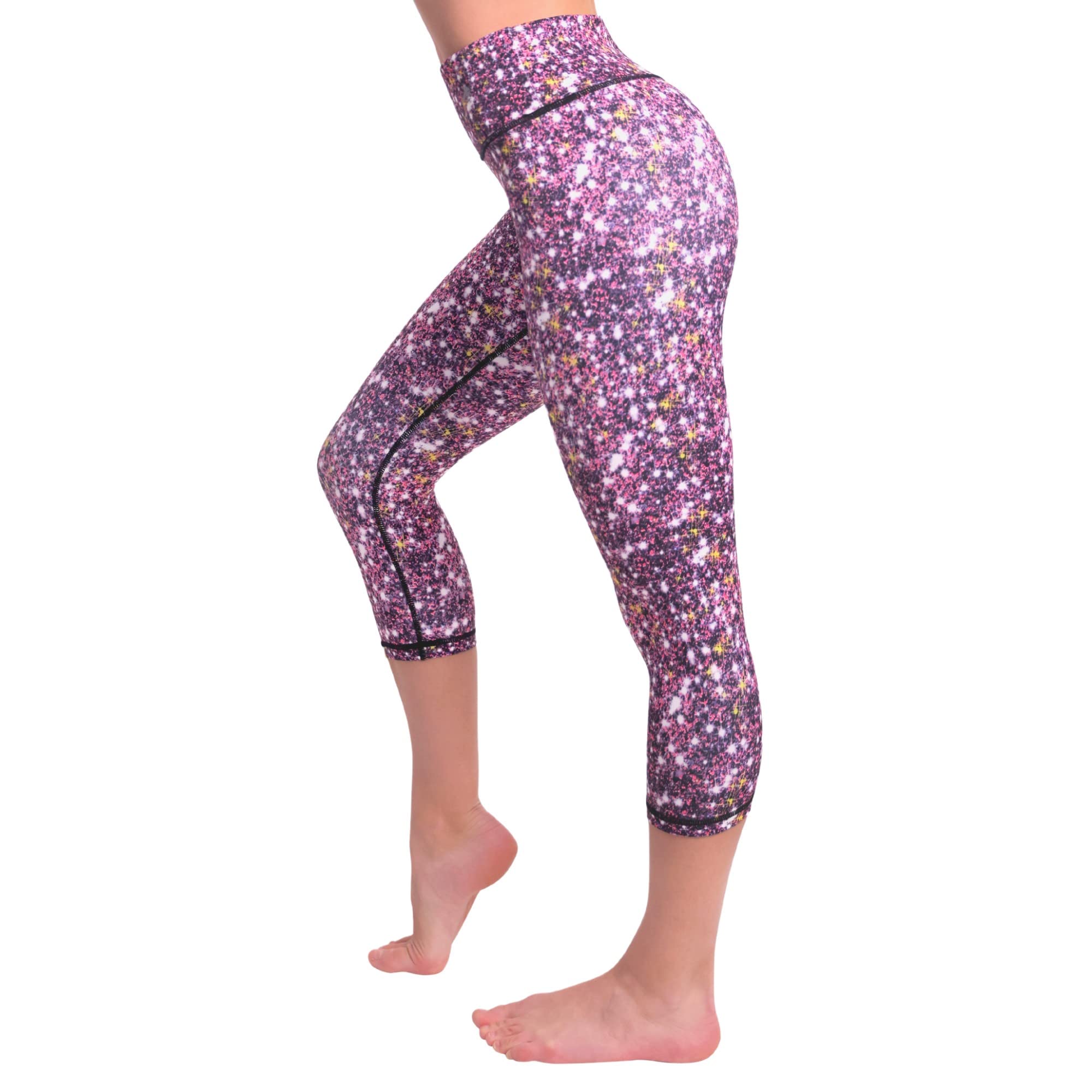 **CompressionZ High Waisted Capri Leggings for Women - Tummy Control Workout Yoga Pants for Running, Gym & Lounge**