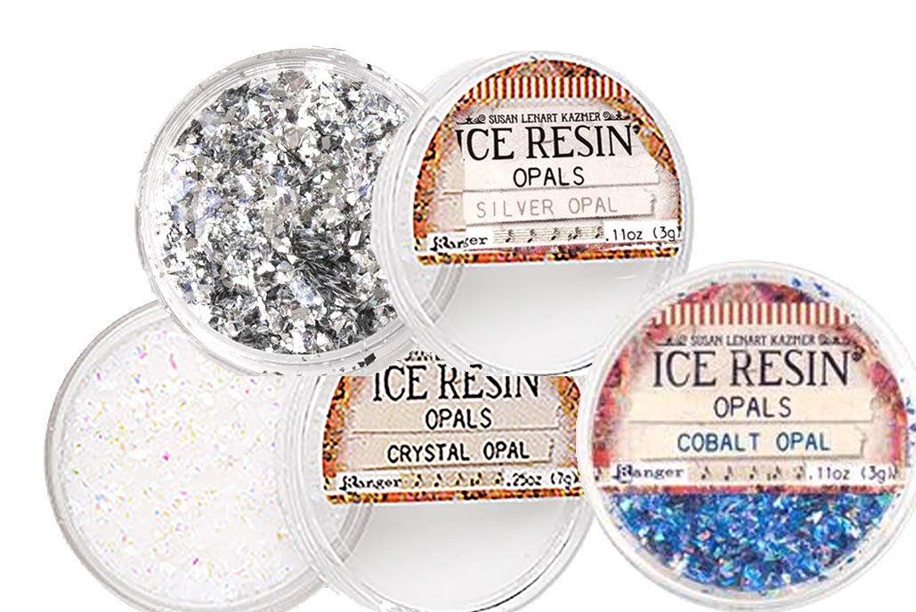 ICE RESIN Inclusions Set - 3-Pack of Iced Enamels, Glass Glitter & Mica for Jewelry Making | DIY Resin Art Supplies | Perfect for Pendants, Earrings & Home Decor (Opal Color Collection)