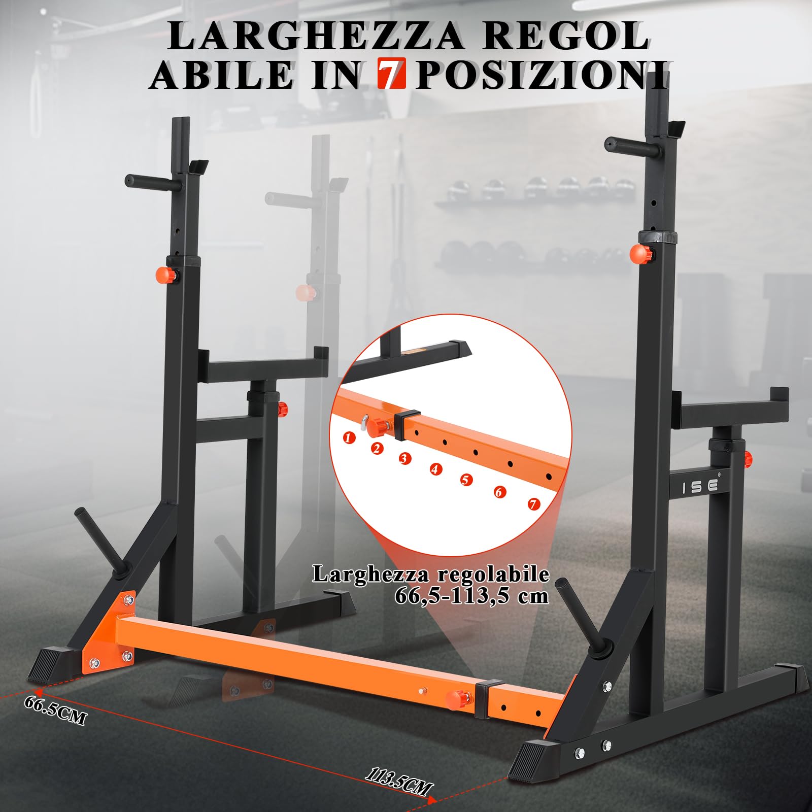 Adjustable Home Gym Squat Rack with Olympic Bar Holder - Multifunctional Power Cage for Weightlifting, Squats & Bench Press - Heavy Duty Steel Construction Supports 200KG - Perfect for Home Workouts & Strength Training