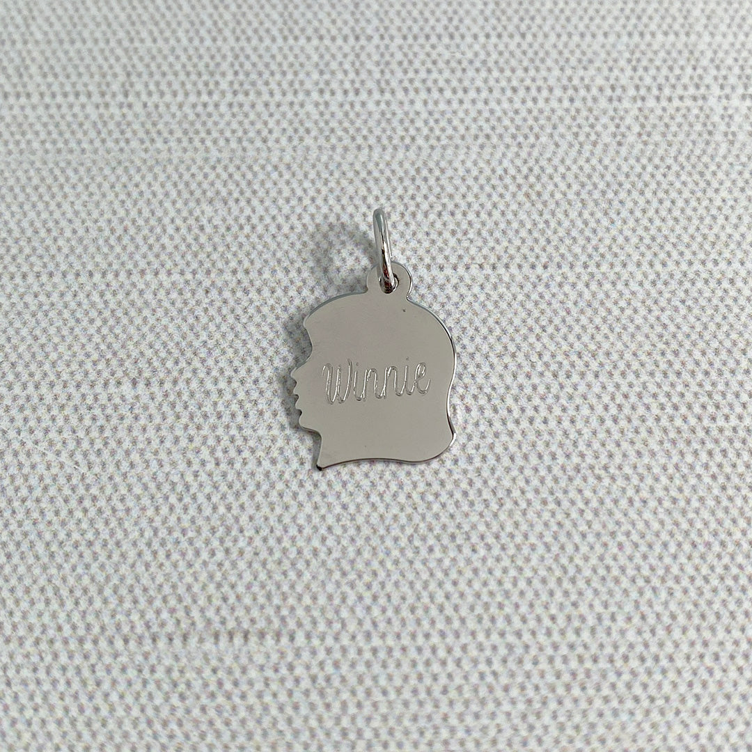 Sterling Silver Young Girl's Head Silhouette Charm Pendant - Dainty Jewelry Gift for Daughter, Niece or Granddaughter - Perfect for Necklaces, Bracelets & Keepsake Jewelry Boxes
