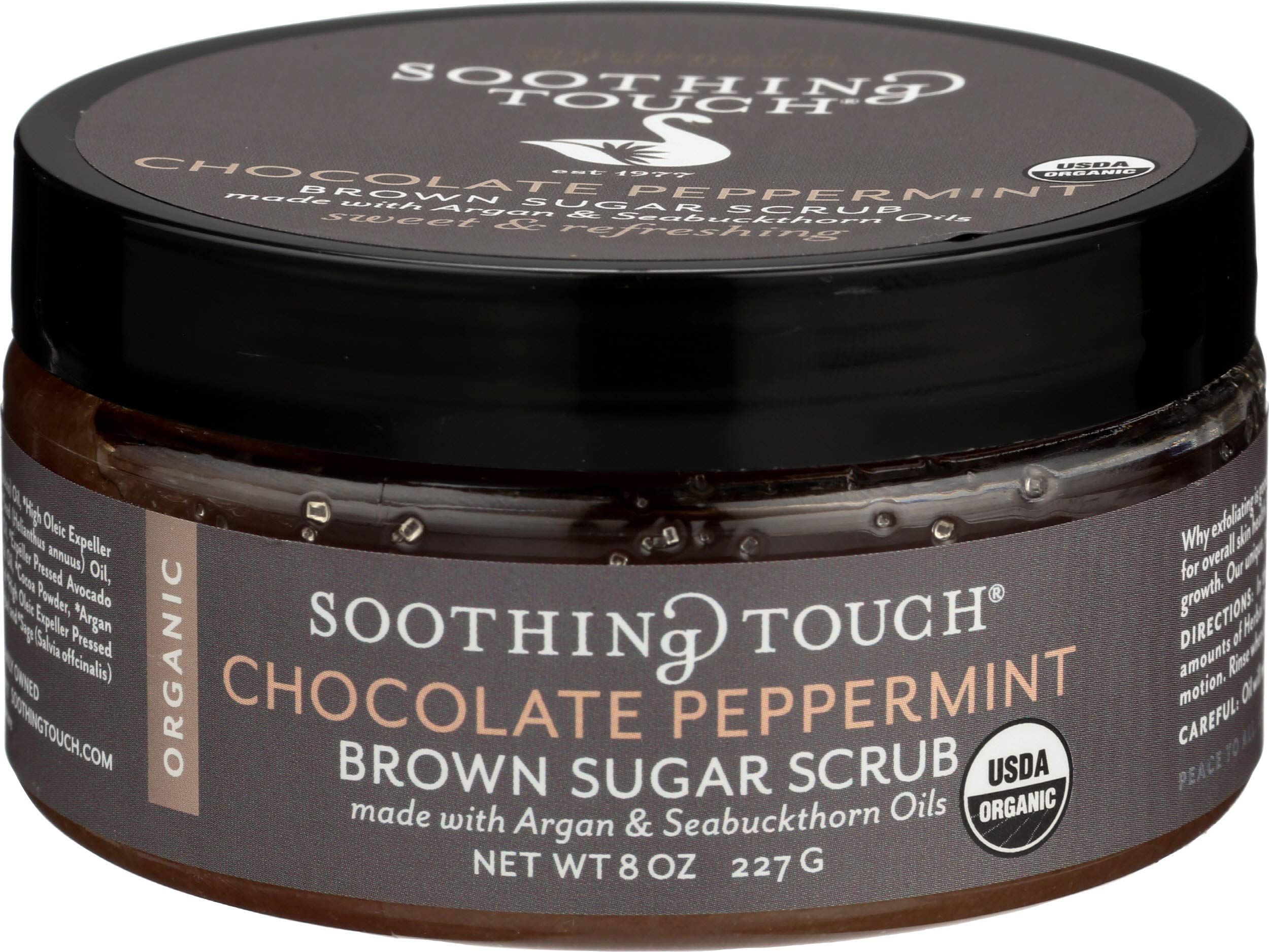 Soothing Touch Herbal Brown Sugar Scrub with Chocolate & Peppermint - 8 oz Exfoliating Body Scrub for Soft, Smooth Skin - Perfect for Spa Day, Dry Skin Treatment & Self-Care Routine
