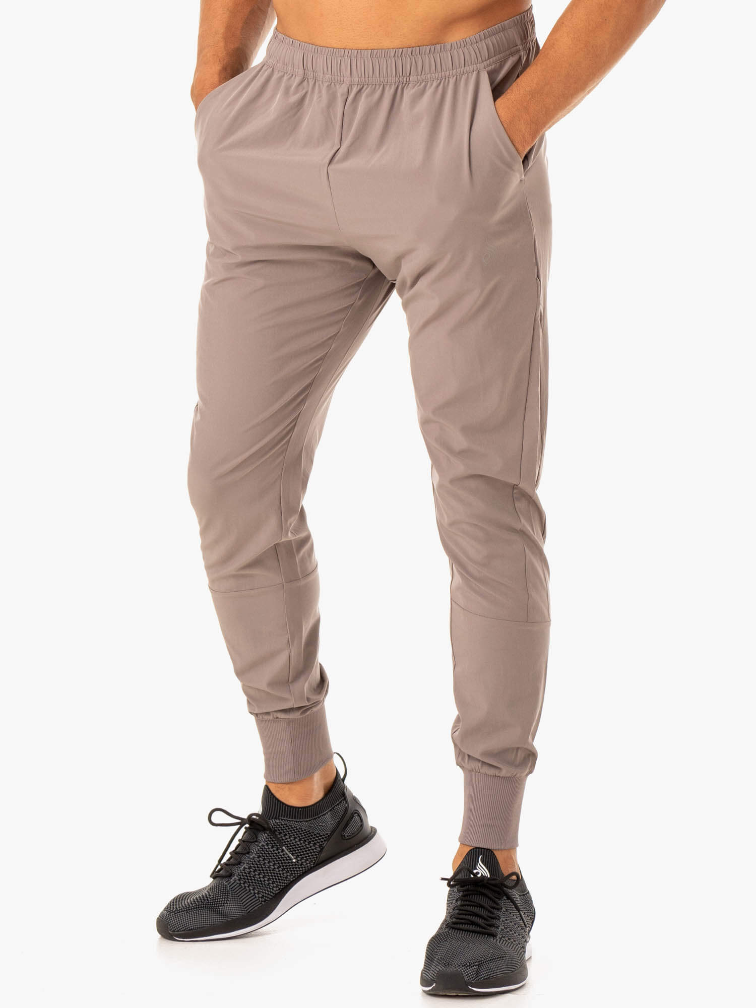 Division Woven Joggers for Men - Comfortable Casual Tapered Pants with Elastic Waistband | Perfect for Lounge, Travel & Work from Home (Taupe)