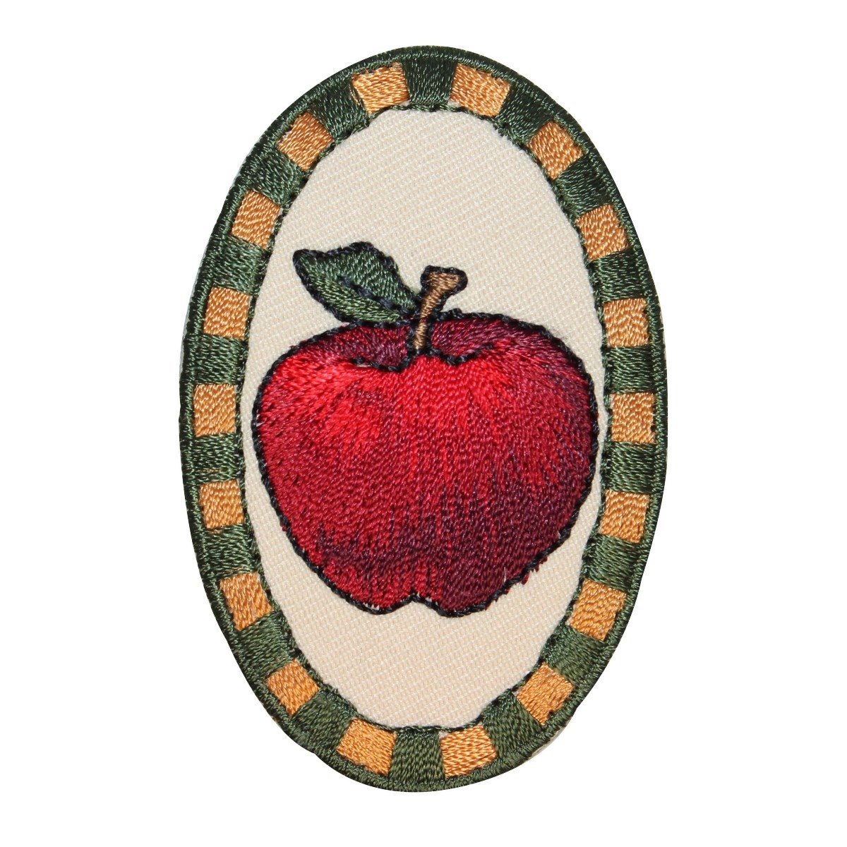 Red Apple Embroidered Iron On Patch - Fruit Baking Food Badge for DIY Crafts, Hats, Jackets & Backpacks - Perfect for Costumes, Aprons & Sewing Projects