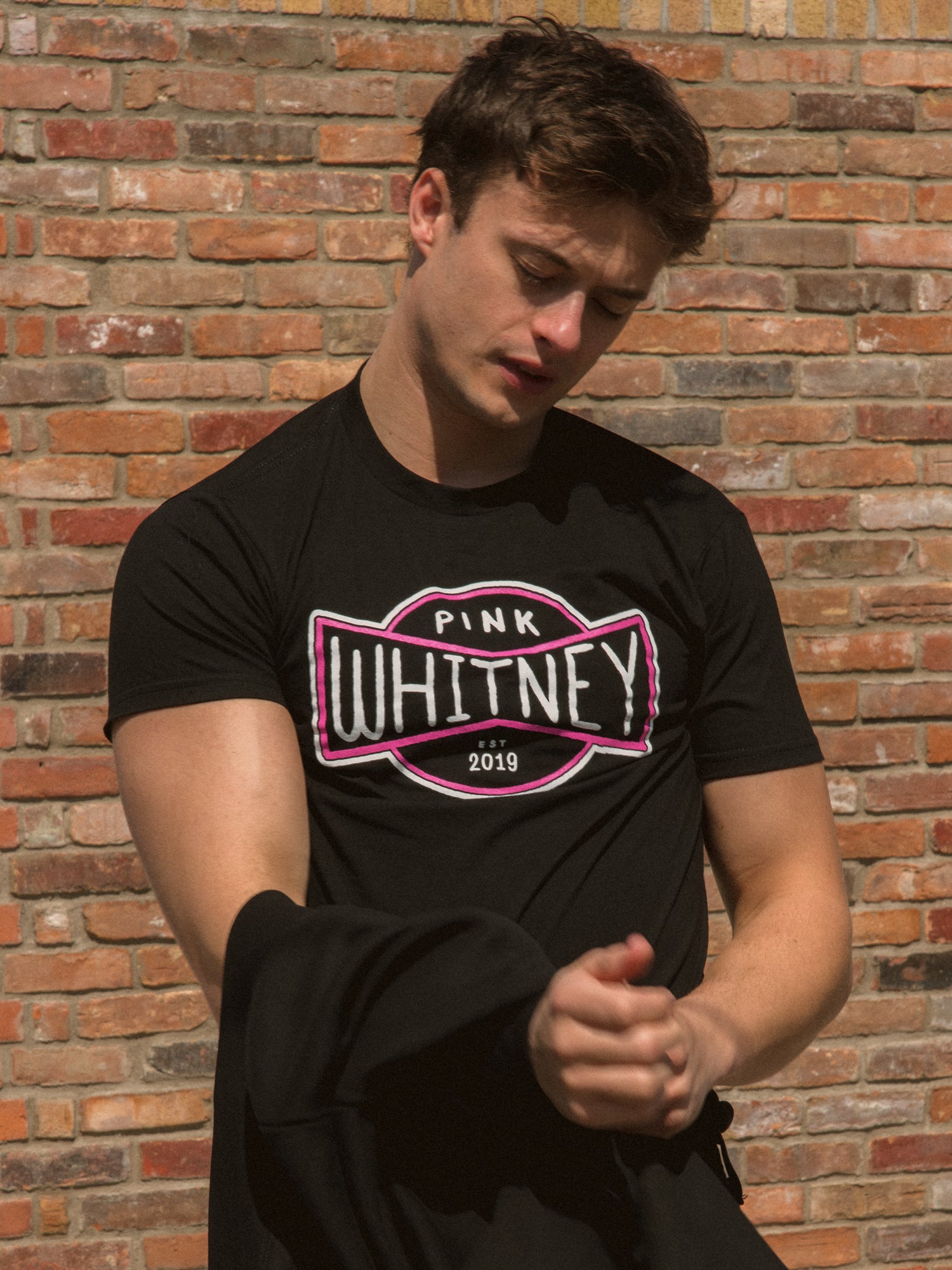 Barstool Sports Pink Whitney Badge Logo T-Shirt - Comfortable Cotton Tee for Casual Wear, Sports Events & Fan Merchandise