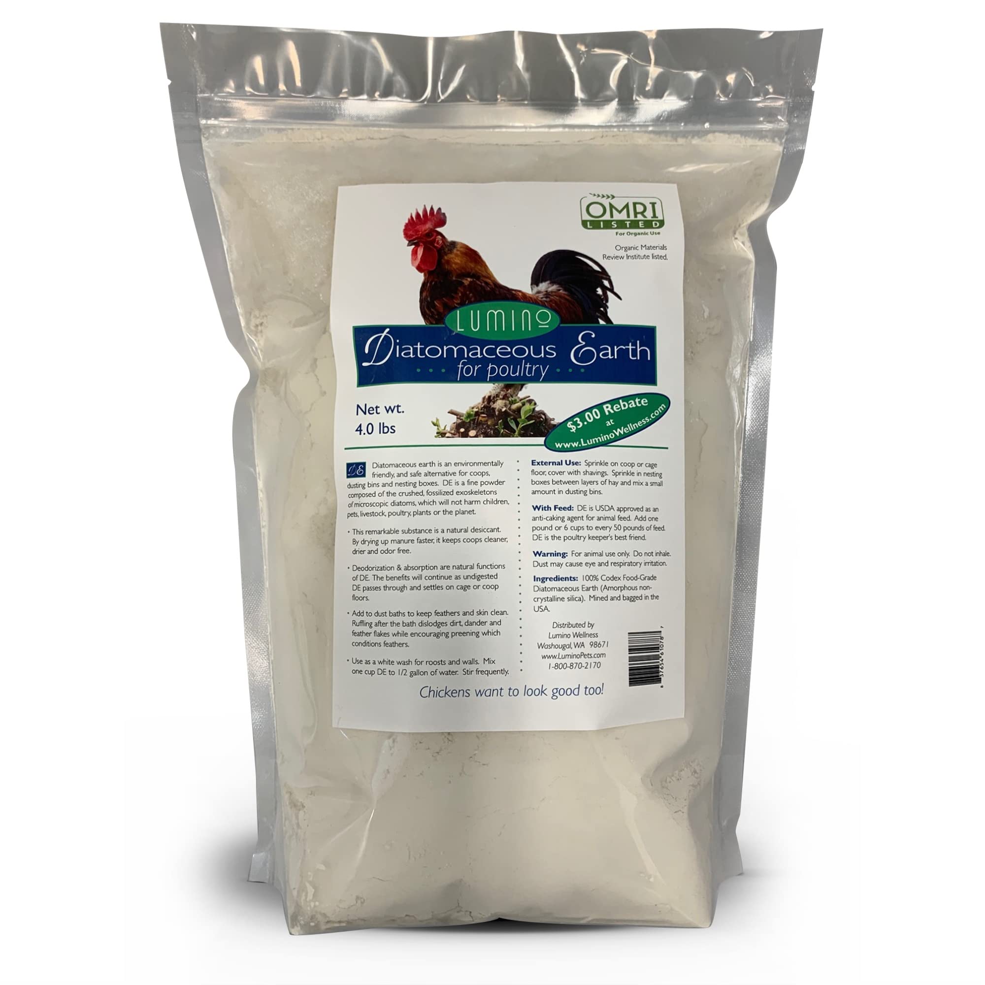 Premium Poultry Dusting Powder - 2 lbs | Natural Feather Care & Mite Control for Chickens, Ducks & Birds | Ideal for Coops, Nesting Boxes & Pet Care