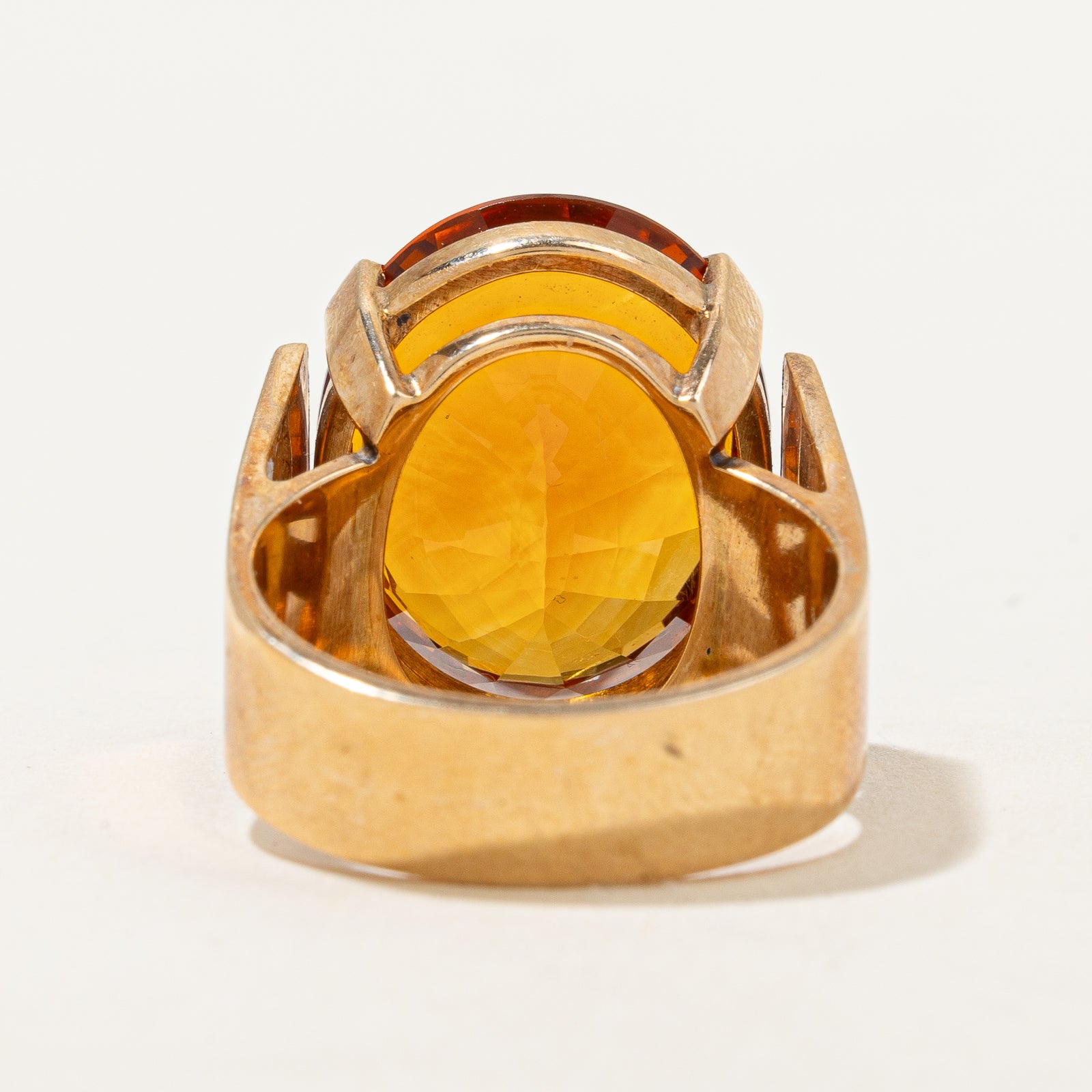 15.00ct Mandarin Citrine Cocktail Ring - Size 6.5 | Elegant Statement Jewelry for Evening Parties, Weddings & Special Occasions