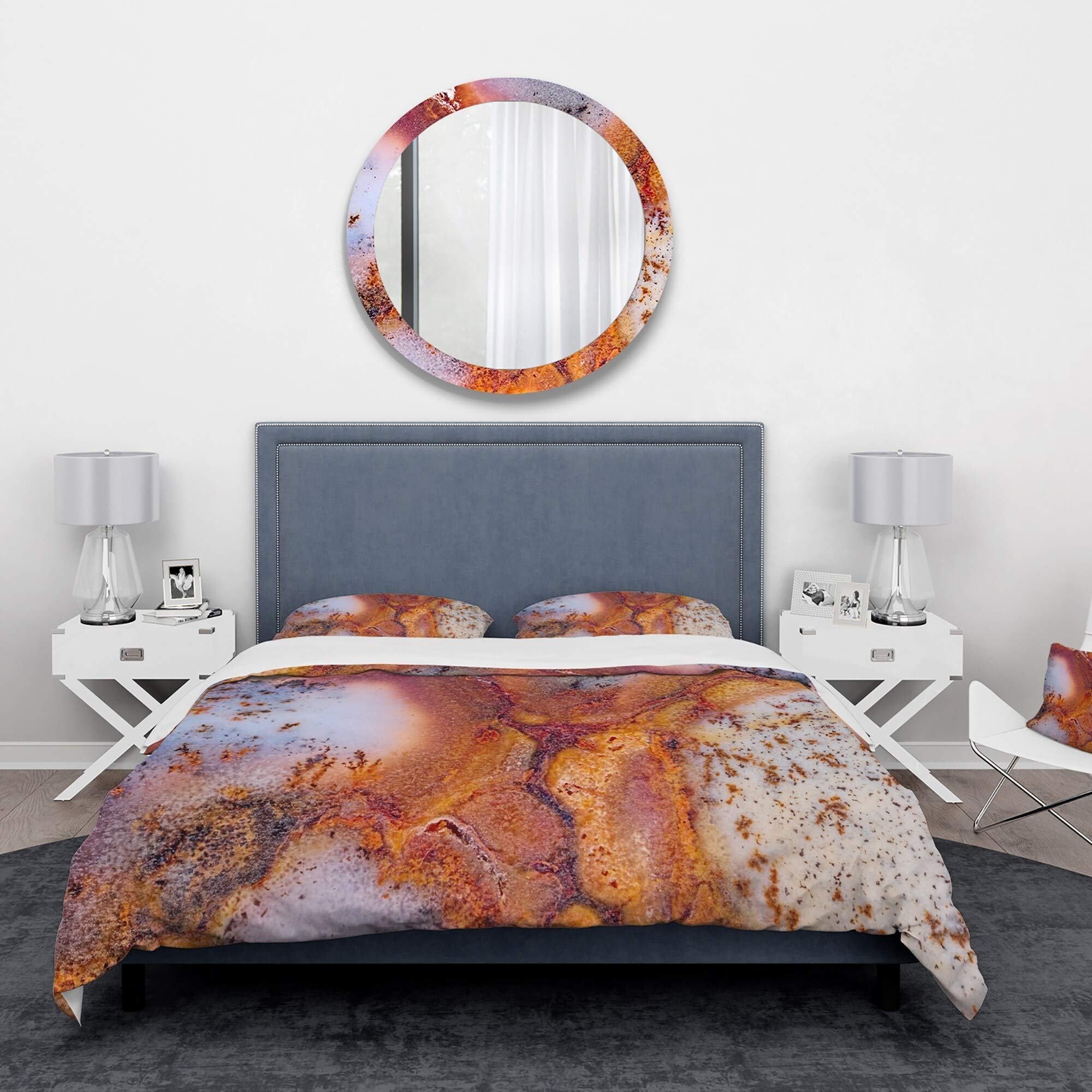Designart Moss Agate with Crack Stone Pattern Duvet Cover Set - Twin Size Bedding (2pc Duvet Cover + 1 Sham) for Modern & Bohemian Bedroom Decor - Soft Luxury Bed Linens for Home & Guest Room