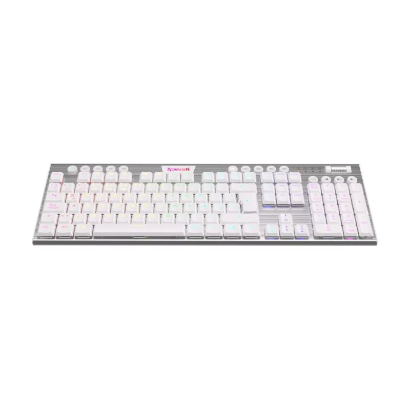 Redragon Horus FS K619SP RGB Mechanical Gaming Keyboard with Red Switches (White) - Perfect for PC Gaming, Typing & Office Work