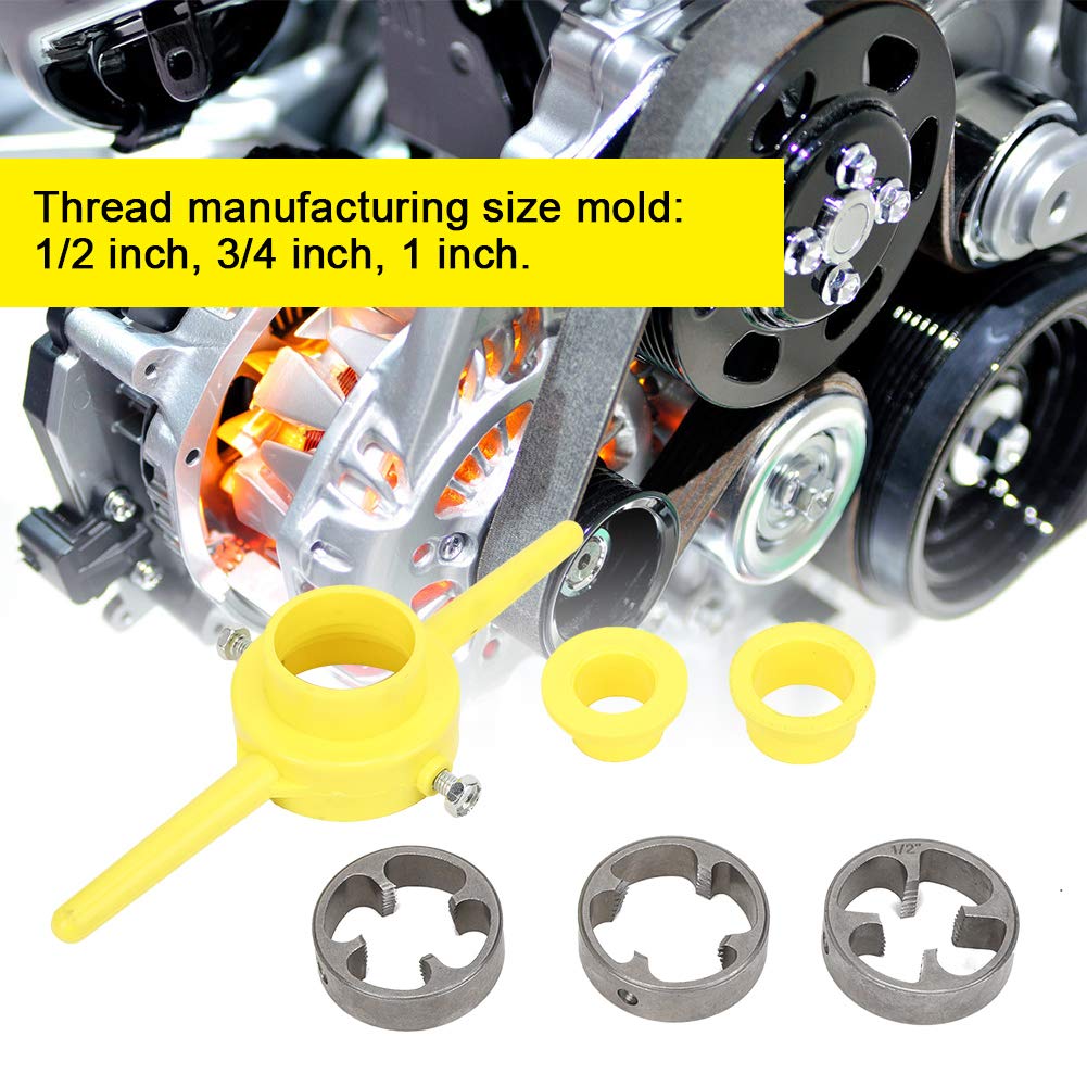 Akozon NPT Die Set - PVC Pipe Thread Tool Kit with Round Dies for Plumbing & Pipe Threading | Manual Hand Tool for DIY Home Repairs & Professional Use