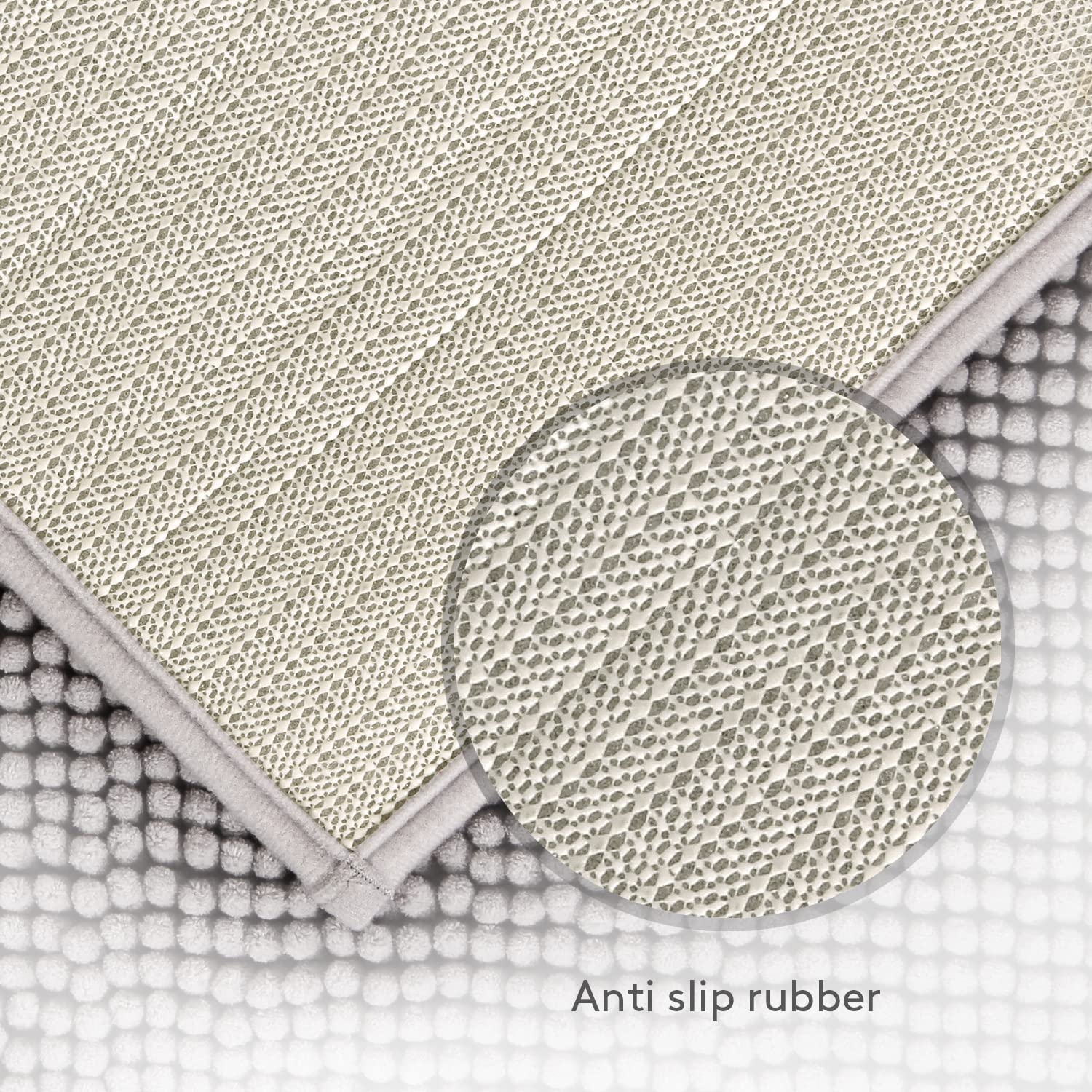 Lifewit Non-Slip 80 x 50 cm Chenille Bath Mat - Super Soft & Absorbent Shower Rug - Easy to Clean Bathroom Floor Mat for Wet Areas (Grey) - Perfect for Bathroom, Shower & Vanity Areas