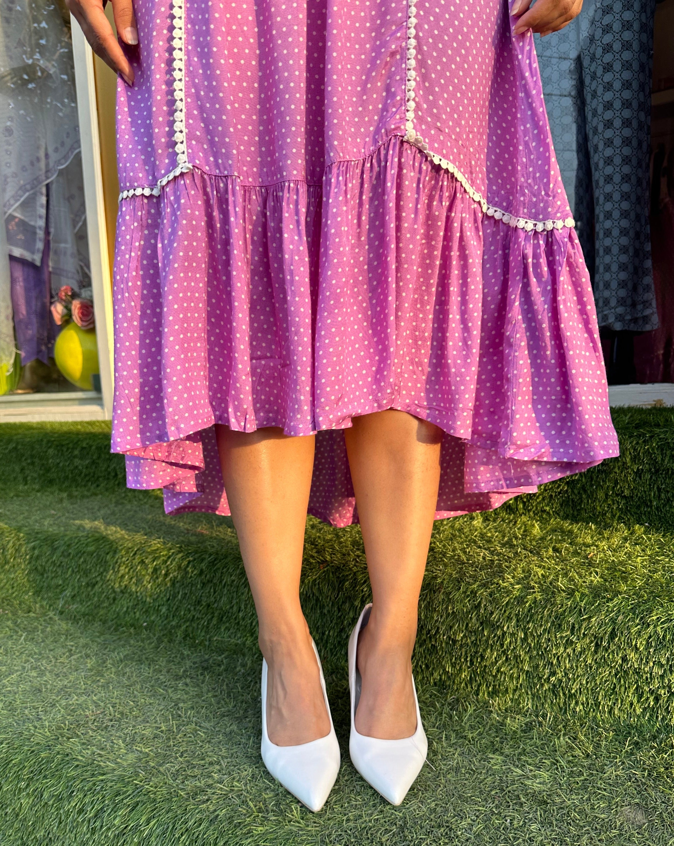 Elegant Purple Dress for Women - Flowy A-Line Midi Dress with Pockets | Perfect for Weddings, Parties & Special Occasions