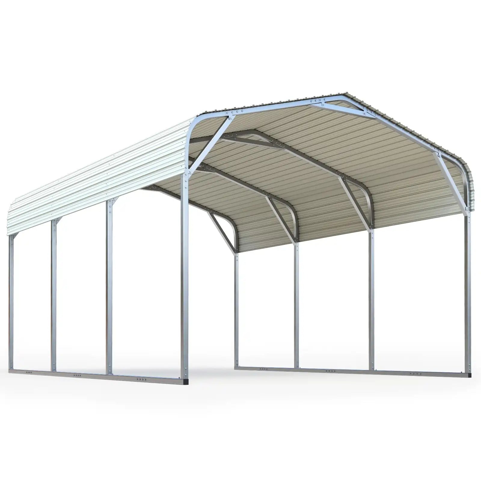 Heavy Duty Metal Roof Car Canopy - White | Durable Outdoor Shelter for Cars, Trucks, RVs & Vehicles | Perfect for Parking, Camping & Outdoor Protection
