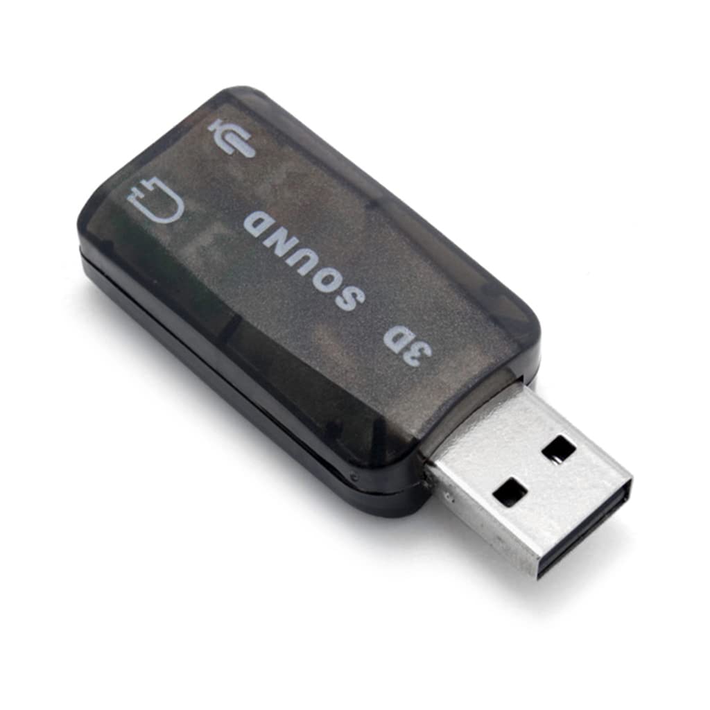 Ranuw USB to 3.5mm Microphone Adapter - 3D Sound Card for Headset & Speaker - Stereo Audio Converter with Universal Compatibility for PC, Laptop, Gaming, Recording & Streaming