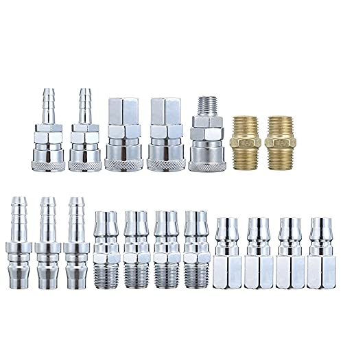 18pcs BSP Pneumatic Fitting Kit - Quick Release Air Hose Connector Coupler for Compressor, Air Tools & Accessories - Perfect for Industrial, Automotive & DIY Pneumatic Systems