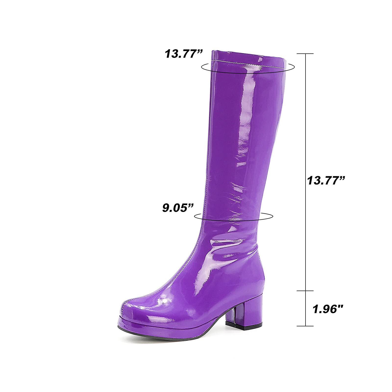 MeiLuSi Women's Knee High Boots - Fashionable Gogo Boots with Side Zipper & Glitter Detail | Perfect for Winter, Party, Night Out & Cosplay