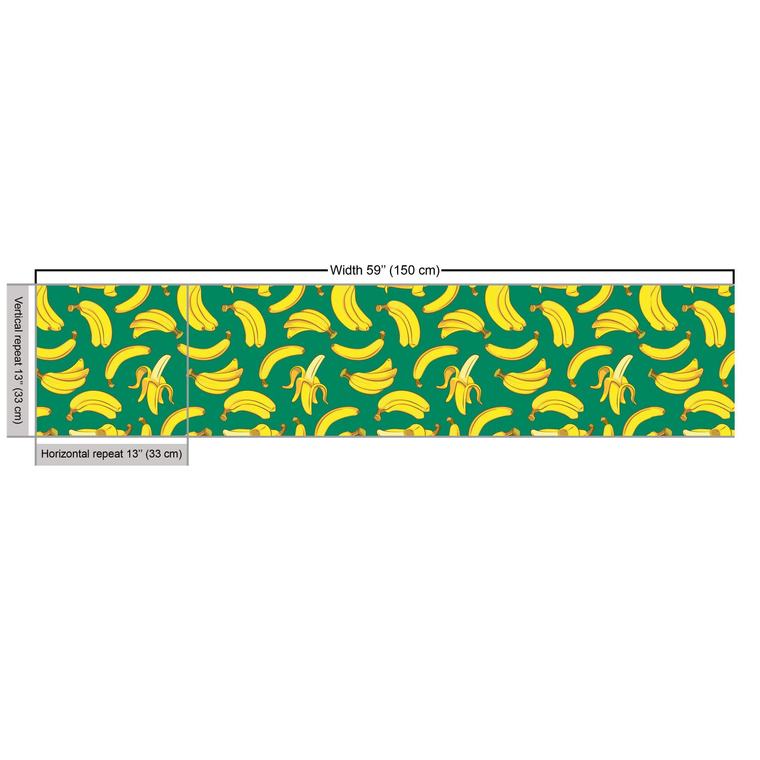 Ambesonne Bananas Print Fabric - 5 Yards, Yellow for Upholstery & Home Decor - Kitchen Curtains, Table Runners