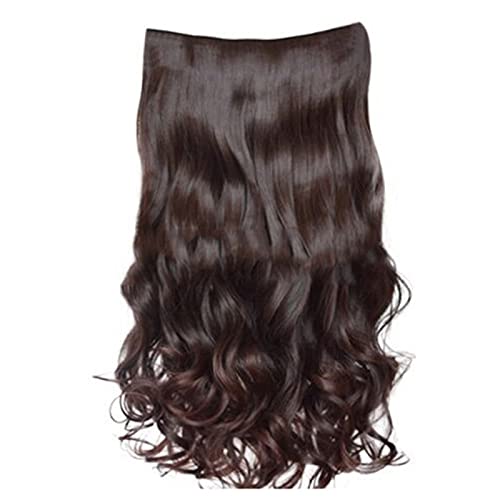 Sexy Long Curly Synthetic Hairpiece with 5 Clips - Heat Resistant Wavy Wig for Women | Perfect for Cosplay, Halloween Costumes & Daily Fashion Styling