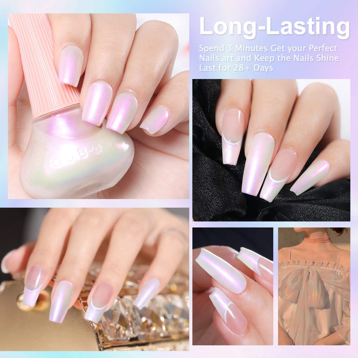 Major Dijit Quick Dry Nail Polish - Pearl White & Pink Summer Nail Lacquer for Nail Art, Regular Polish 0.41 fl oz - Perfect for Manicures, Pedicures & Salon Nail Designs
