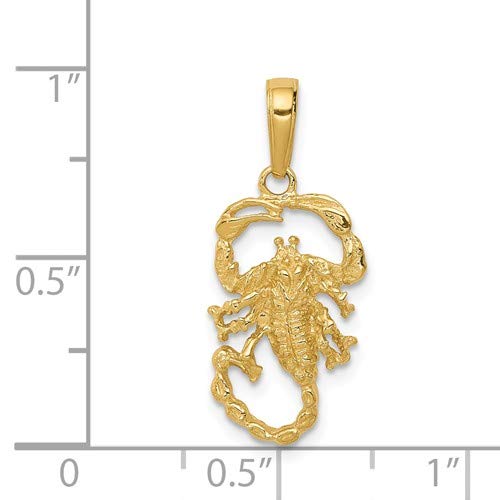 14K Yellow Gold Scorpion Charm Pendant - Roy Rose Jewelry for Women & Men - Perfect for Birthstone Gifts, Zodiac Jewelry & Everyday Wear