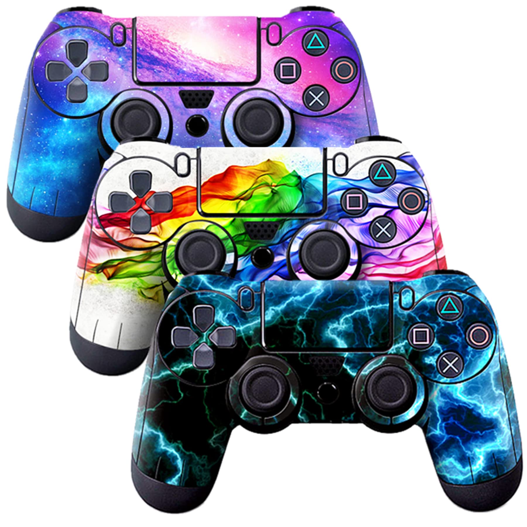 3-Piece Full Body Vinyl Decal Skin Cover for PS4 Controller - Protective Sticker for PlayStation 4 (PS4 Controller #11) - Perfect for Gaming, Customization & Device Protection