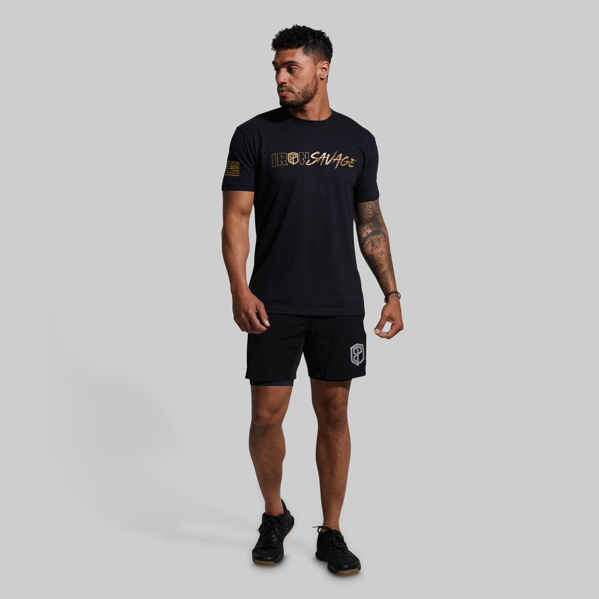 Iron Savage Graphic T-Shirt for Men - Black Cotton Short Sleeve Tee - Gym Workout, Streetwear & Casual Outfit Essential