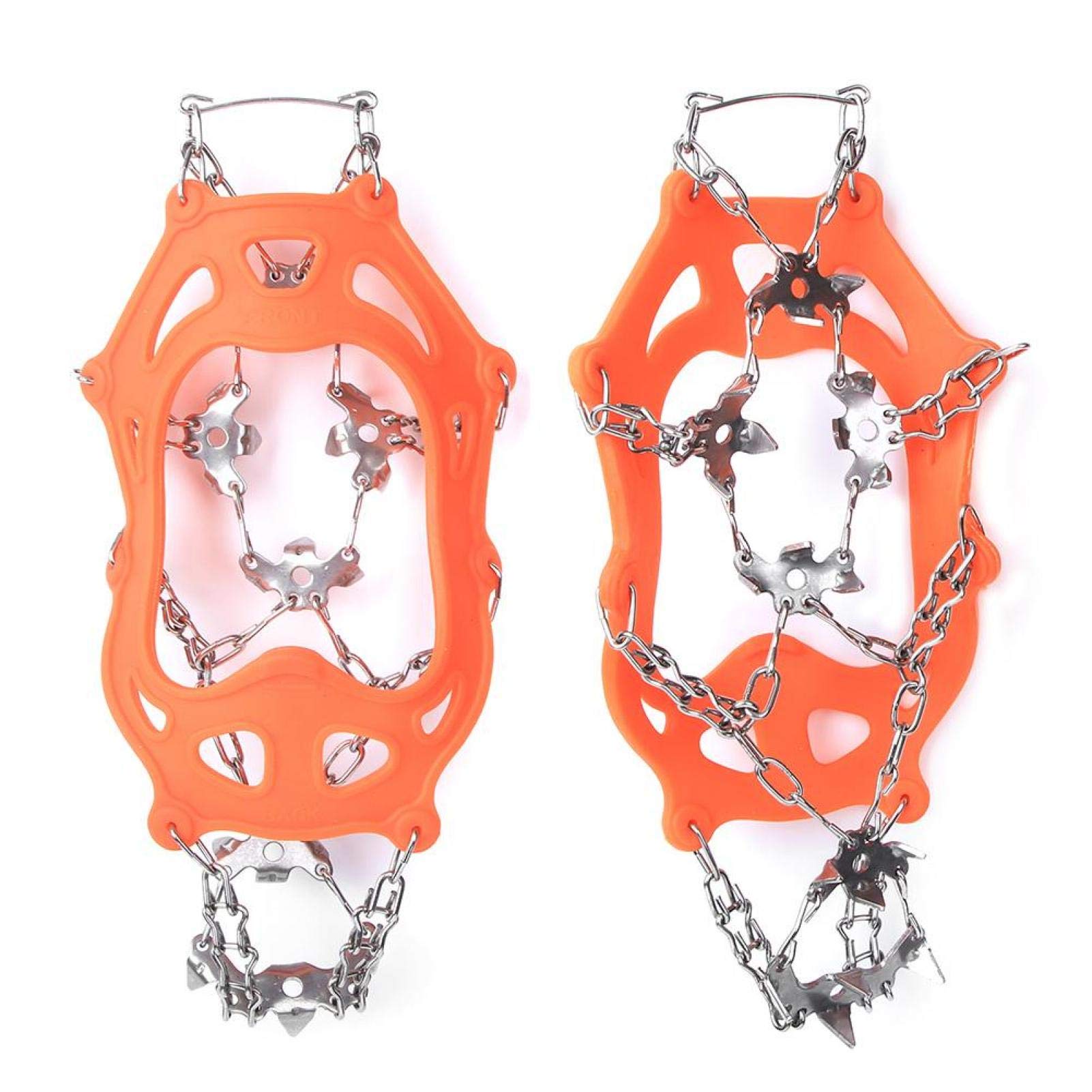 VGEBY 19-Tooth Stainless Steel Ice Crampons - Non-Slip Shoe Covers for Skiing, Hiking & Winter Outdoor Activities | Perfect for Snowy Trails & Icy Surfaces