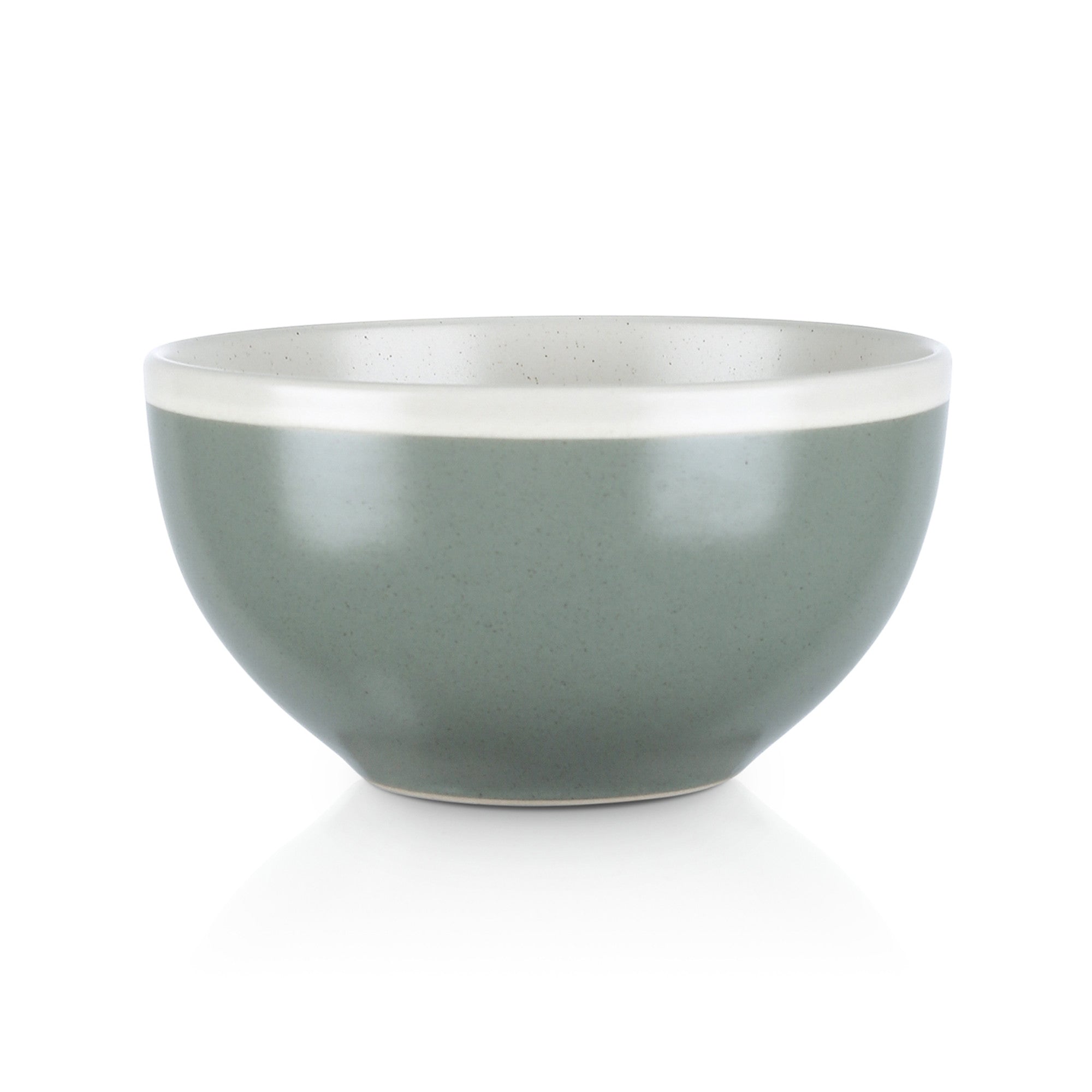 Premium Serenity Stoneware Bowl - Green & Cream Handcrafted Ceramic Serving Dish for Soup, Salad, Pasta - Elegant Dinnerware for Home & Restaurant Use