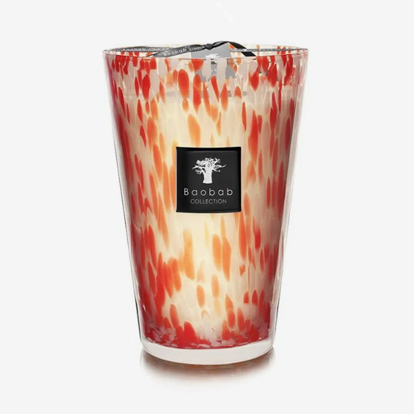 Baobab Collection Pearls Coral Scented Candle - Luxury Home Fragrance for Living Room, Bedroom & Bathroom Decor