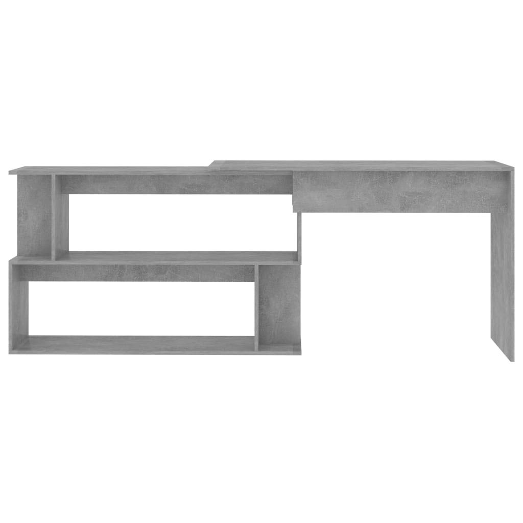 Rotatable L-Shaped Corner Desk with Open Compartments - 47.2