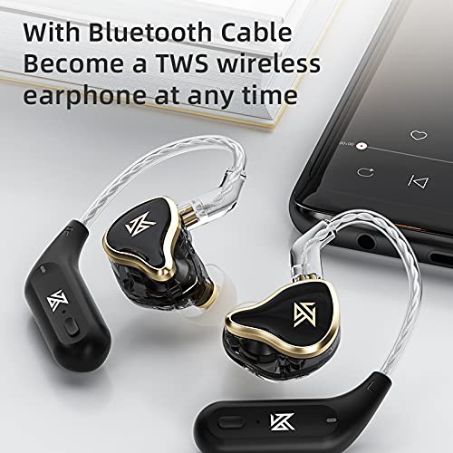 Linsoul KZ ZAS 7BA+1DD Hybrid HiFi In-Ear Monitor Earphones - Professional Bass IEM Earbuds for Audiophiles & Musicians, Gaming Headphones with Recessed 2pin Cable (Silver, No Mic) - Perfect for Studio Recording, Live Performance & Mobile Gaming