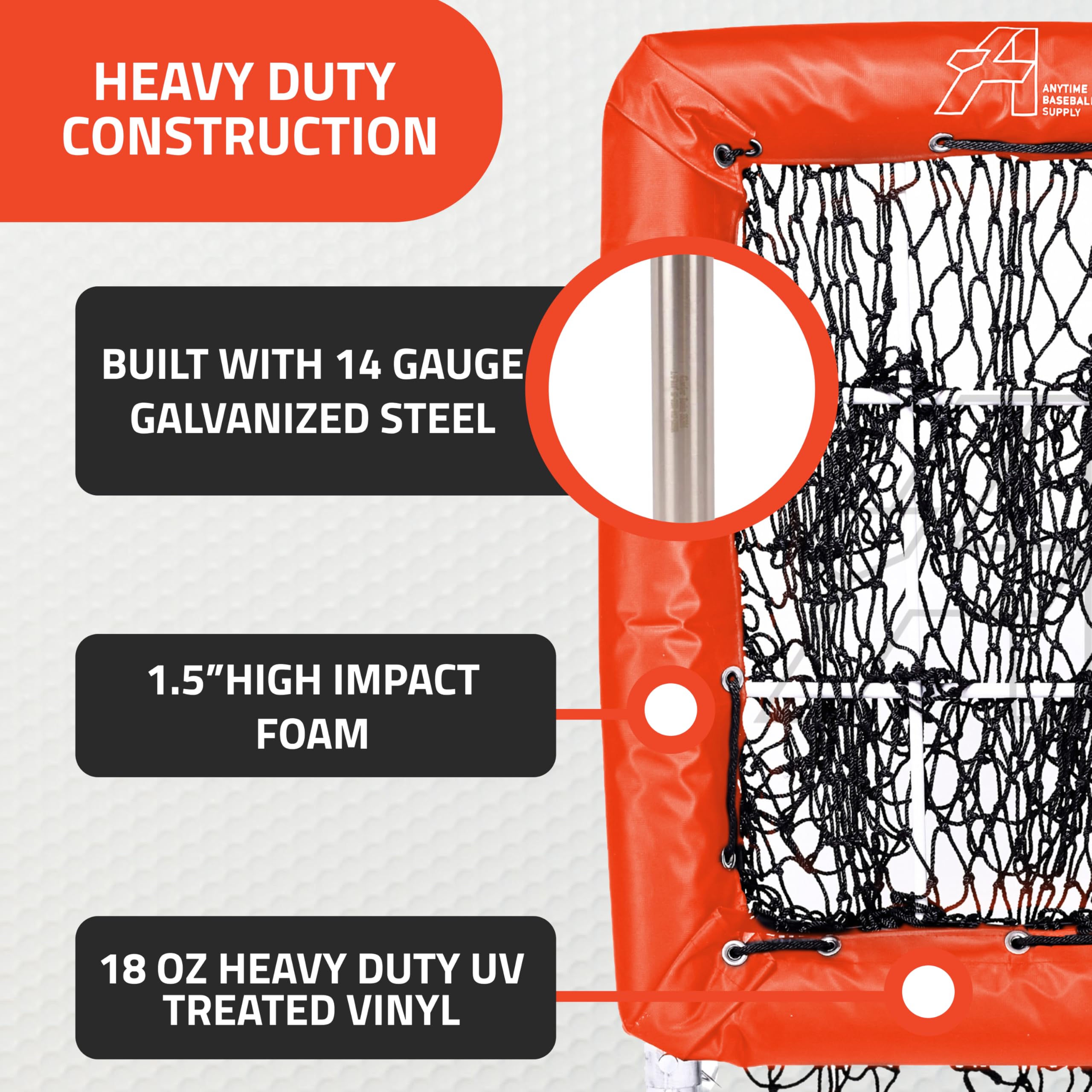 Anytime Baseball Pitching Net with Strike Zone | 9 Hole Pitching Target for Baseball & Softball Training | Portable Practice Net for Backyard, Field & Indoor Drills
