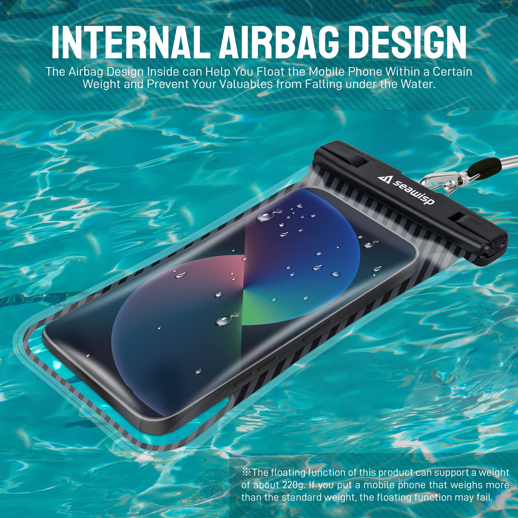 Waterproof Phone Pouch with Floating Airbag - IPX8 Universal Dry Bag Case for iPhone 16/15/14/13 Pro Max & Galaxy S24/S23 (Up to 6.9