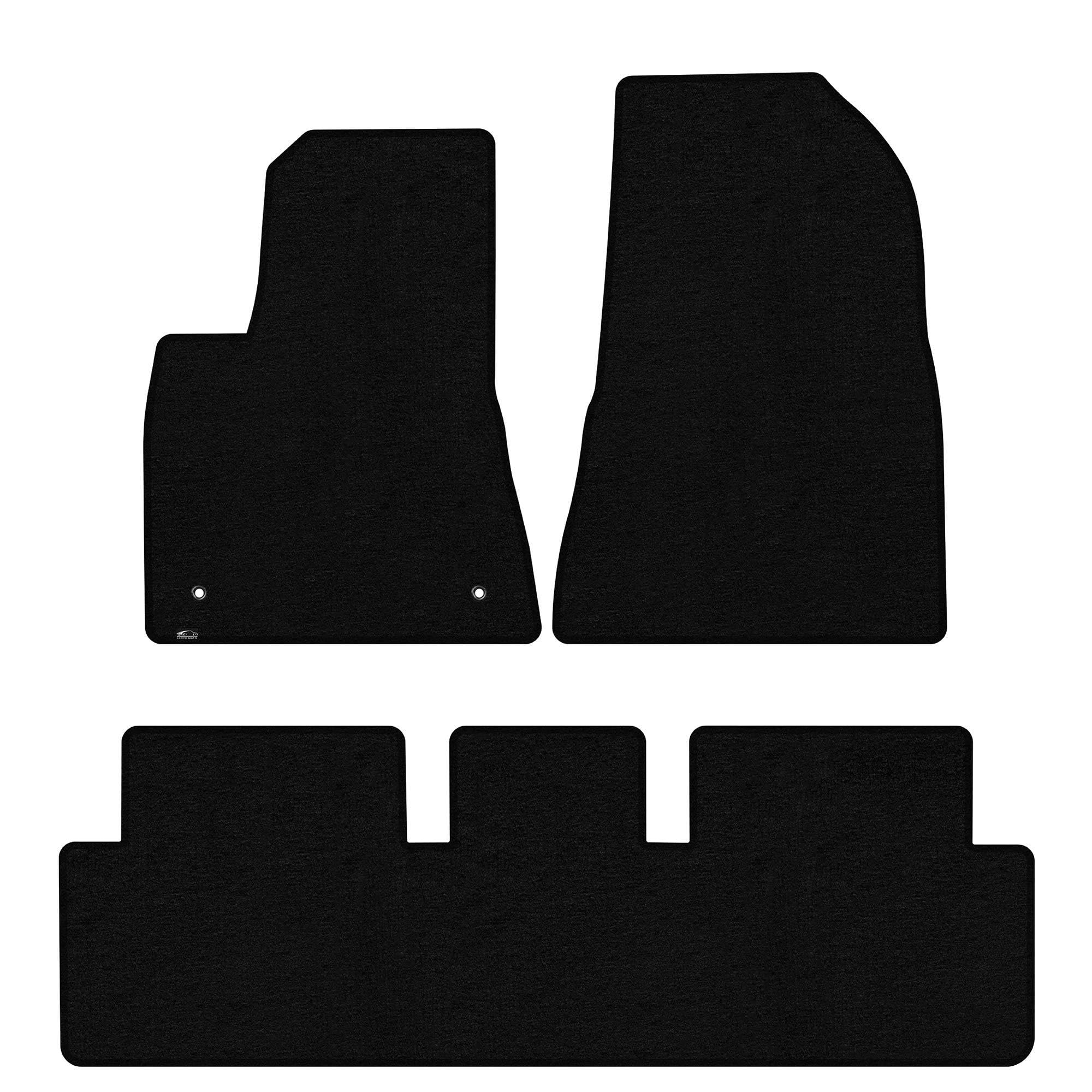 Premium Custom-Fit Carpet Floor Mats for Tesla Model 3 (2017-2023) - 3-Piece Front & 1-Piece Rear Set, Luxurious Black Car Interior Accessories - Perfect for Daily Commuting, Road Trips & Protecting Your Vehicle's Flooring