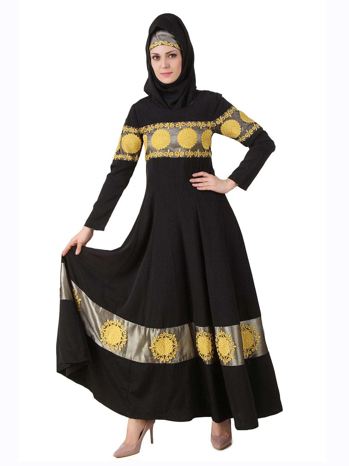 Maisah Black Nida Abaya - Elegant Muslim Prayer Dress for Women | Perfect for Prayer, Mosque & Special Occasions